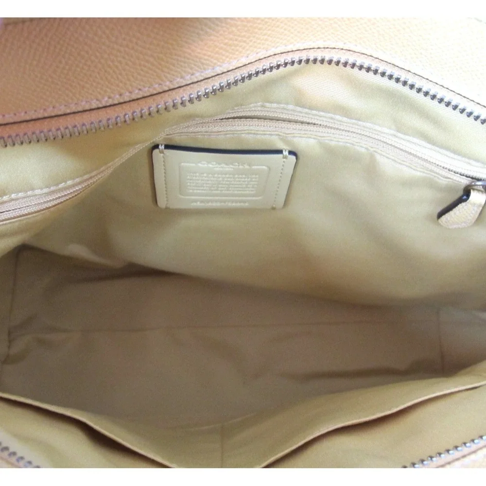 Coach Medium Cross Grain City Zip Top‎ Tote Women's Handbag Yellow F58846 NEW